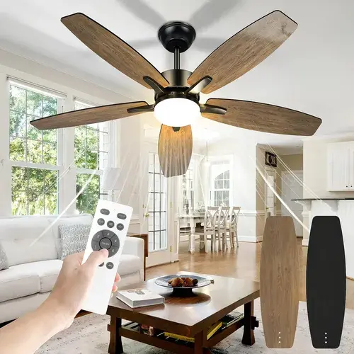 Ventilador De Teto Fansvento Com Luz LED E Controle Remoto 6 Velocidades Preto