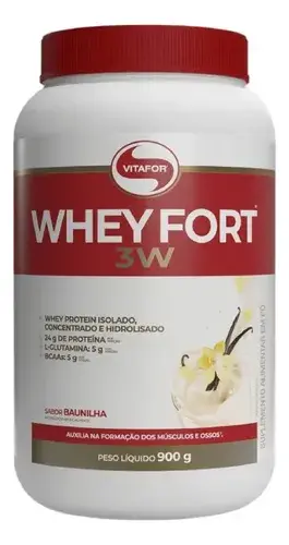 Whey Fort 3W Baunilha 900g Vitafor