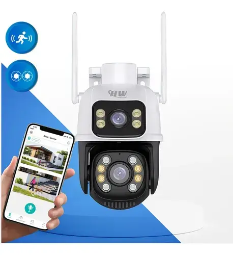 Câmera De Vigilância IP HW A28 Full HD Dupla Lente Visão Noturna