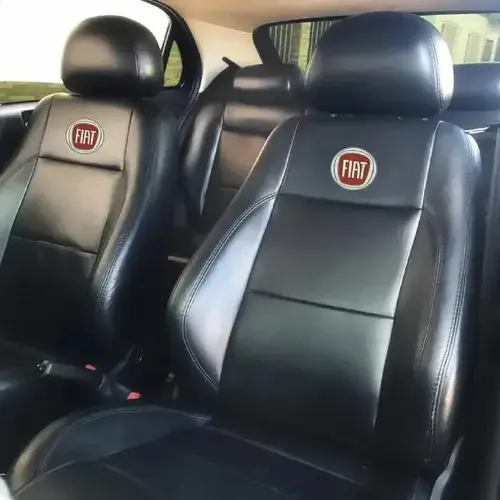 Capa Banco Carro 100% Couro Fiat Uno Palio Siena Argo Cronos Preto