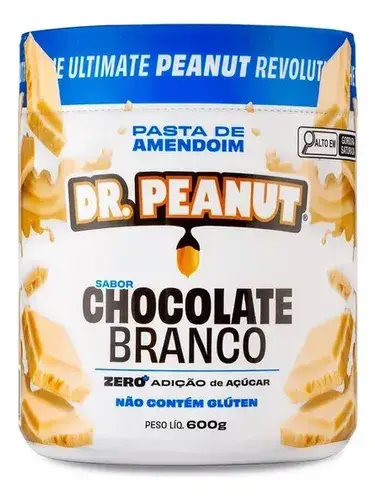 Pasta de Amendoim com Whey Protein Chocolate Branco 600g Dr. Peanut